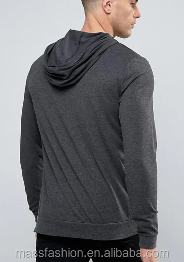 Blank Hooded Long Sleeve T Shirt Kangaroo Pocket T Shirt For Men - Buy ...