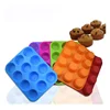 Thickened integrated 12-connected silicone mold Rounded Marvin Cup jelly pudding egg tart oven cake baking mold DIY