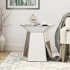 Glam design silver mirrored nightstand around shaped end table corner table for bedroom