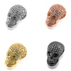 Wholesale Cheap Jewelry Accessories Micro Pave cz Stone Crystal Skull Head Brass Spacer Beads