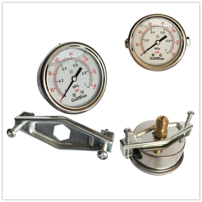Liquid Filled Pressure Gauge With Bracket,Bracket Installation Pressure