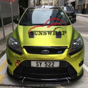 auto wrap satin chrome vinyl lemon yellow metallic chrome satin auto wrap