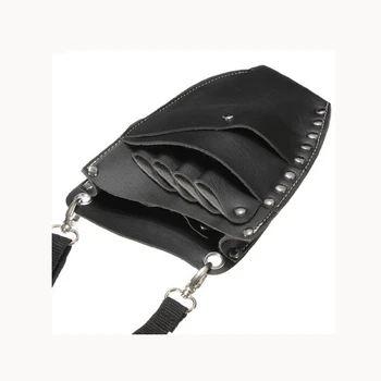 Black Salon Pu Leather Hairdressing Scissors Clips Hair Cutting Combs Holster Holder Case Pouch Bag Barber Tool