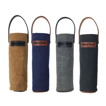 Wt001 Whole Beer Bottle Holder Waxed Canvas Tote Wine Bag With Handle Product On Wt001 Whole Beer Bottle Holder Waxed Canvas Tote Wine Bag With Handle Product On