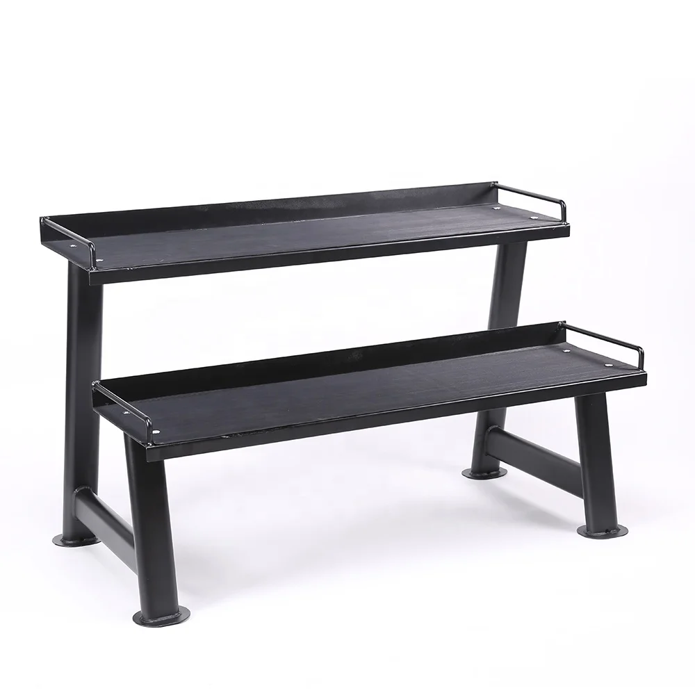 
Commercial use anti-slip surface double-decker 2-tiers kettlebell rack 