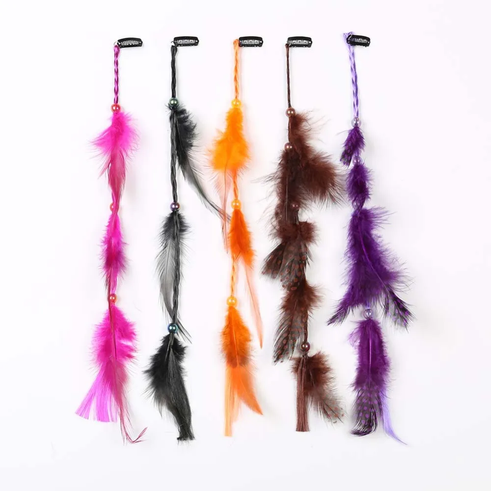 Fashion Synthetic Feather Hair Extension With Clip Cheap Clip In