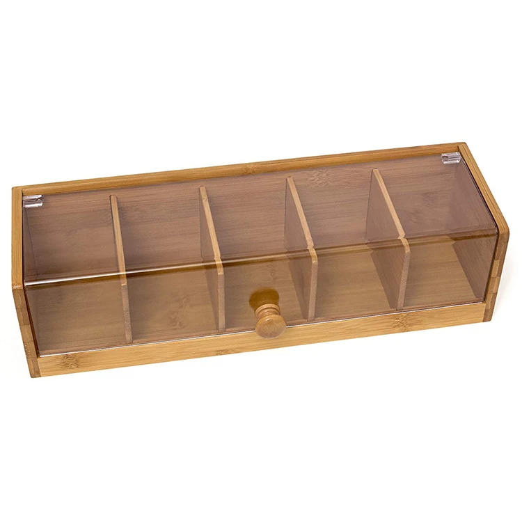Acrylic Tea Box,Tea Bag Storage Box Organizer With 5 Sections Buy