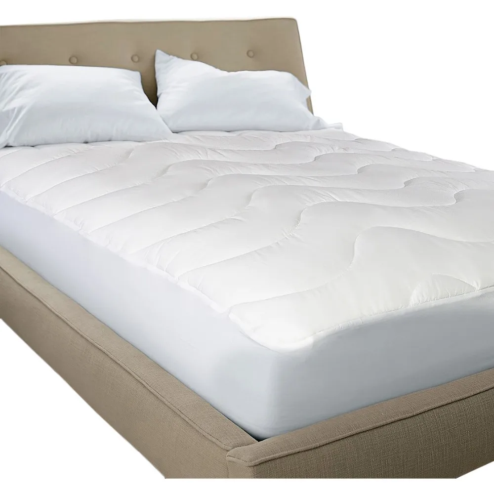 Microfiber Mattress Pad Wave Quilting Mattress Super Thin Mattress Pad