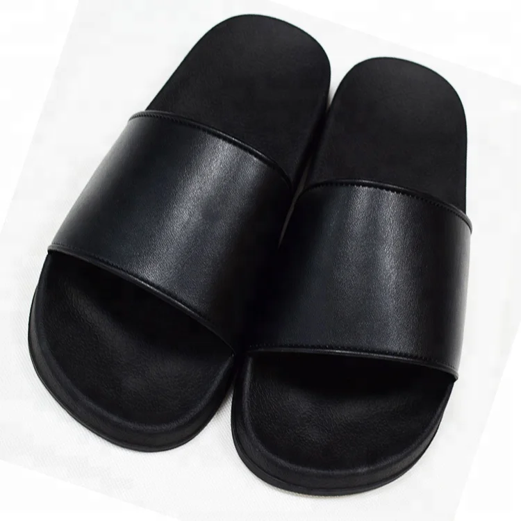 Plain Slide Sandal,Black Pvc Mens Slide Sandal Custom Logo Slide Sandal ...