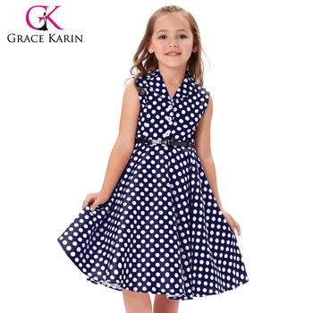 girls navy polka dot dress