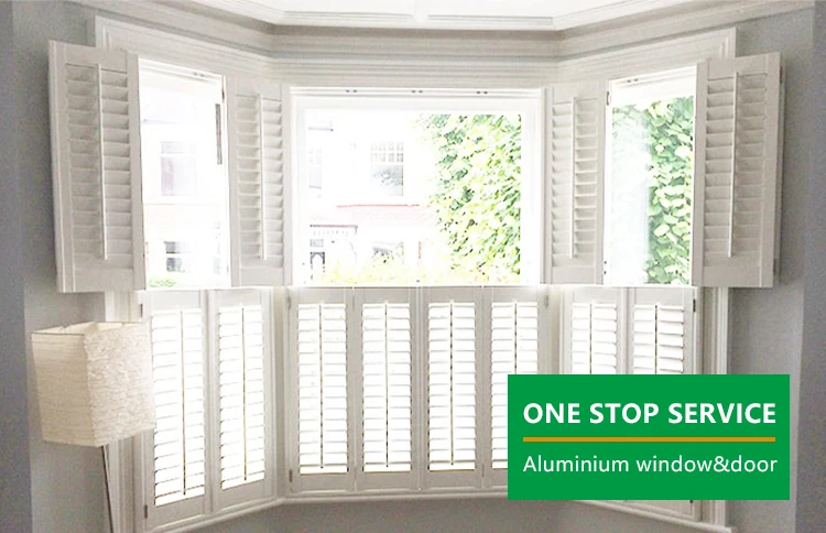 Foshan French Security Fixed Plantation Shutters Windows Aluminium Plantation Shutters Windows Aluminium
