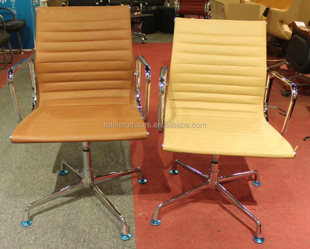 Modern Brown Leather Swivel Office Chairs No Wheels Rfs072h Buy