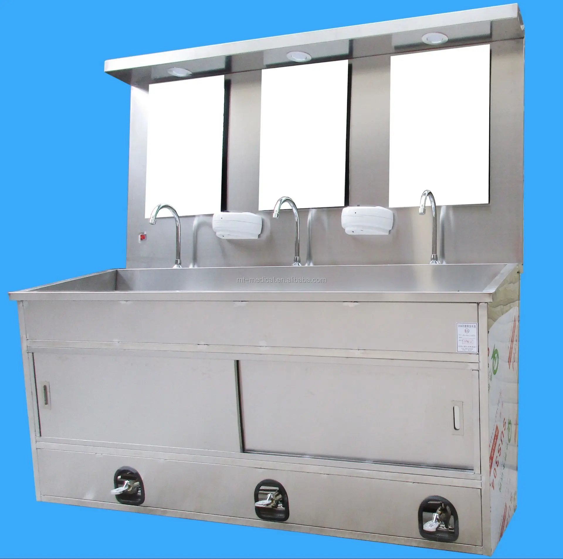 Knee Controller Surgical 304 Stainless Steel Sink In Lower board 2 Seaters