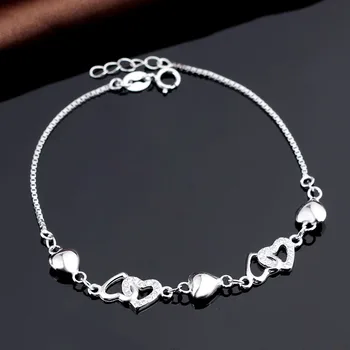 925 Italian Silver Fancy Brided Bracelet Chain Women Love 925 Italian Silver Fancy Brided Bracelet Chain Women Love Jewelry Whole
