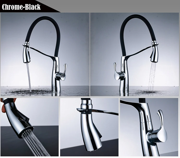 Single Lever Kitchen Long Neck Brass Faucet One Hole Deck Mounted Bathroom Mixer Tap Crane Dual