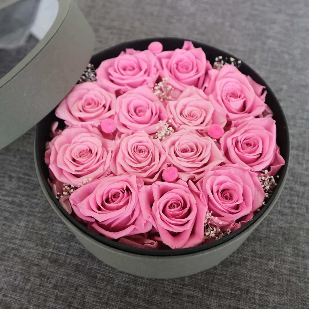 
Yunnan Hot Sale Preserved Flowers Present Gift Box Fresh Rose 500g/box 