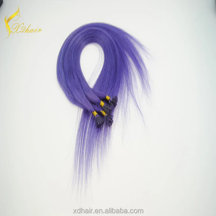 Purple Color I Tip Hair Extension Different Color Human Remy Hair