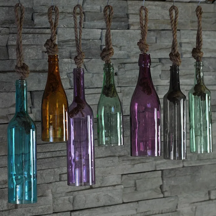 Home Decoration Using Hanging Glass Candle Holder With Rope Handle