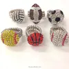 Rhinestone sports stretch ring Sock/softball/baseball/football/volleyball Ring Sport Game Outdoor Exercise Ring Jewelry Bijou