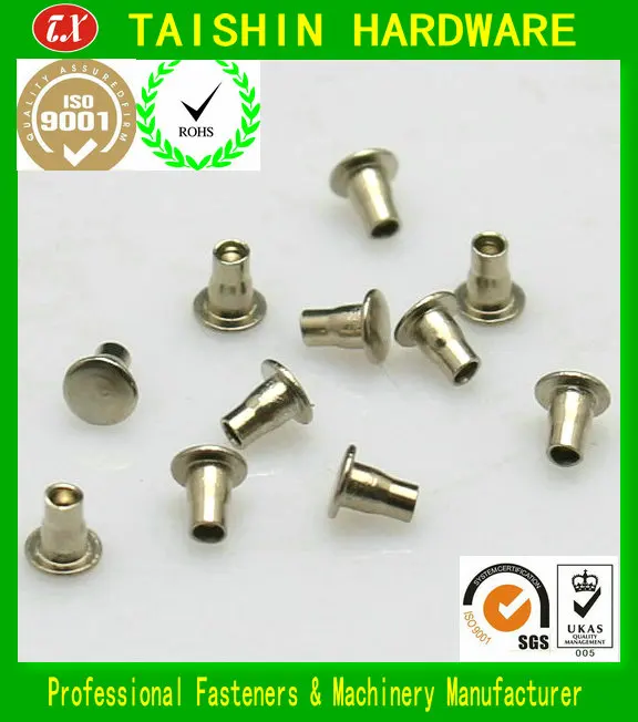 Steel Tubular Rivets Flat Round Head Hollow Rivets For Handbags Buy