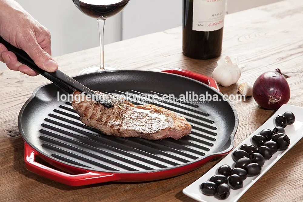 Manufacturer Of 32cm Enamel Cast Iron Grill Pan Electric Griddle With