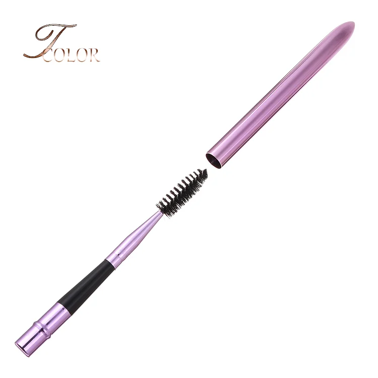Private Label Eye Brush Gold Metal Handle Eyelash Brush Mascara Wands