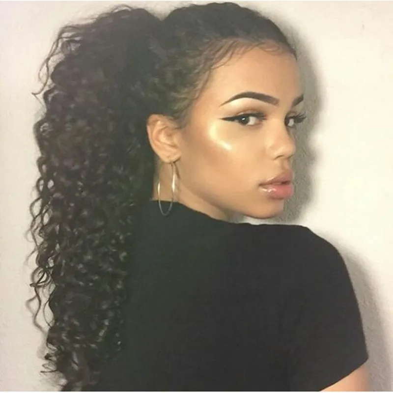 Factory Cheap 100 Human Kinky Curly Afro Human Hair Ponytail Buy