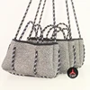 Small Sailing rope handle neoprene shoulder bag crossbody bag grey