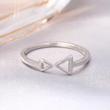 925 s Creux triangle Anneau de Poisson Femelle L'indice Couple Bague Mode Cor&eacute;e Hipster Queue Anneau