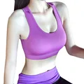 Female quick drying yoga jogging vest no rims zero bound shockproof professional sports bra pad push
