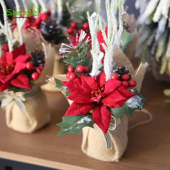 bect choice christmas ornaments artificial velvet poinsettia christmas flower - Poinsettia Christmas Decorations bect choice christmas ornaments artificial velvet poinsettia christmas flower - Poinsettia Christmas Decorations