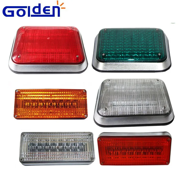 12v 24v Led Red Blue Fire Truck Warning Square Strobe Ambulance Side
