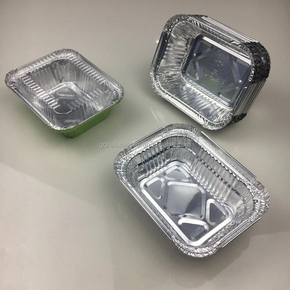 Jet Foil Disposable Aluminum Small Rectangle Pots with Lids Combo