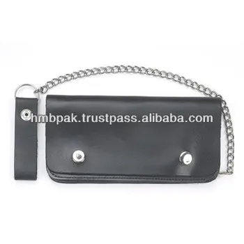 Hmb-727a Motorcycle Leather Wallets Black Plain Style - Buy Biker ...