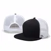 High crown neon custom logo plain mesh net flip brim snapback trucker cap hat