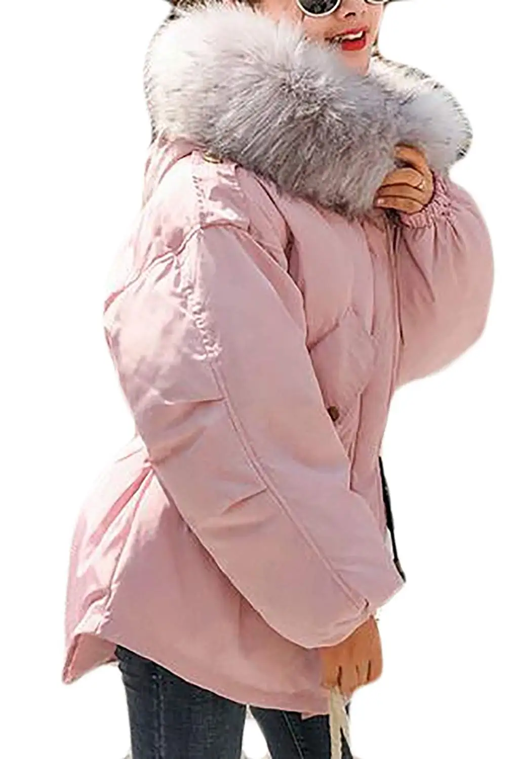 Macondoo Men Parkas Quilted Mid-Long Outerwear Thicken Hoodie Down Jacket