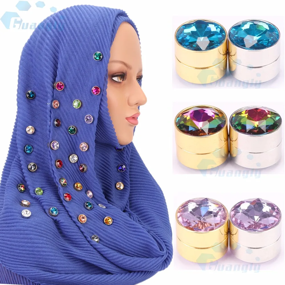 2018 Muslim Scarf Crystal Magnetic Hijab Pins Buy Magnetic Hijab Pins 