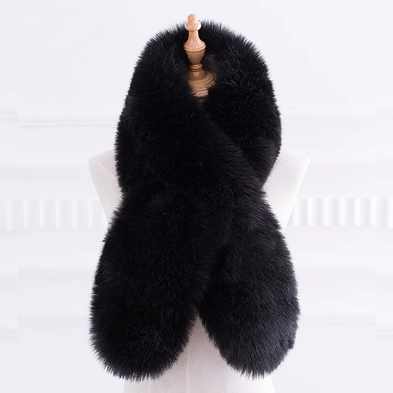 批发女士冬季人造狐狸毛皮围巾和披肩