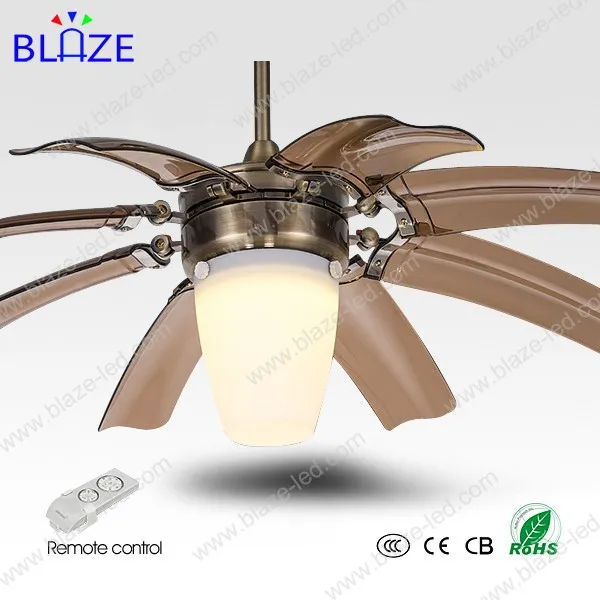 led lighting ceiling fan with remote control hidden blades modern