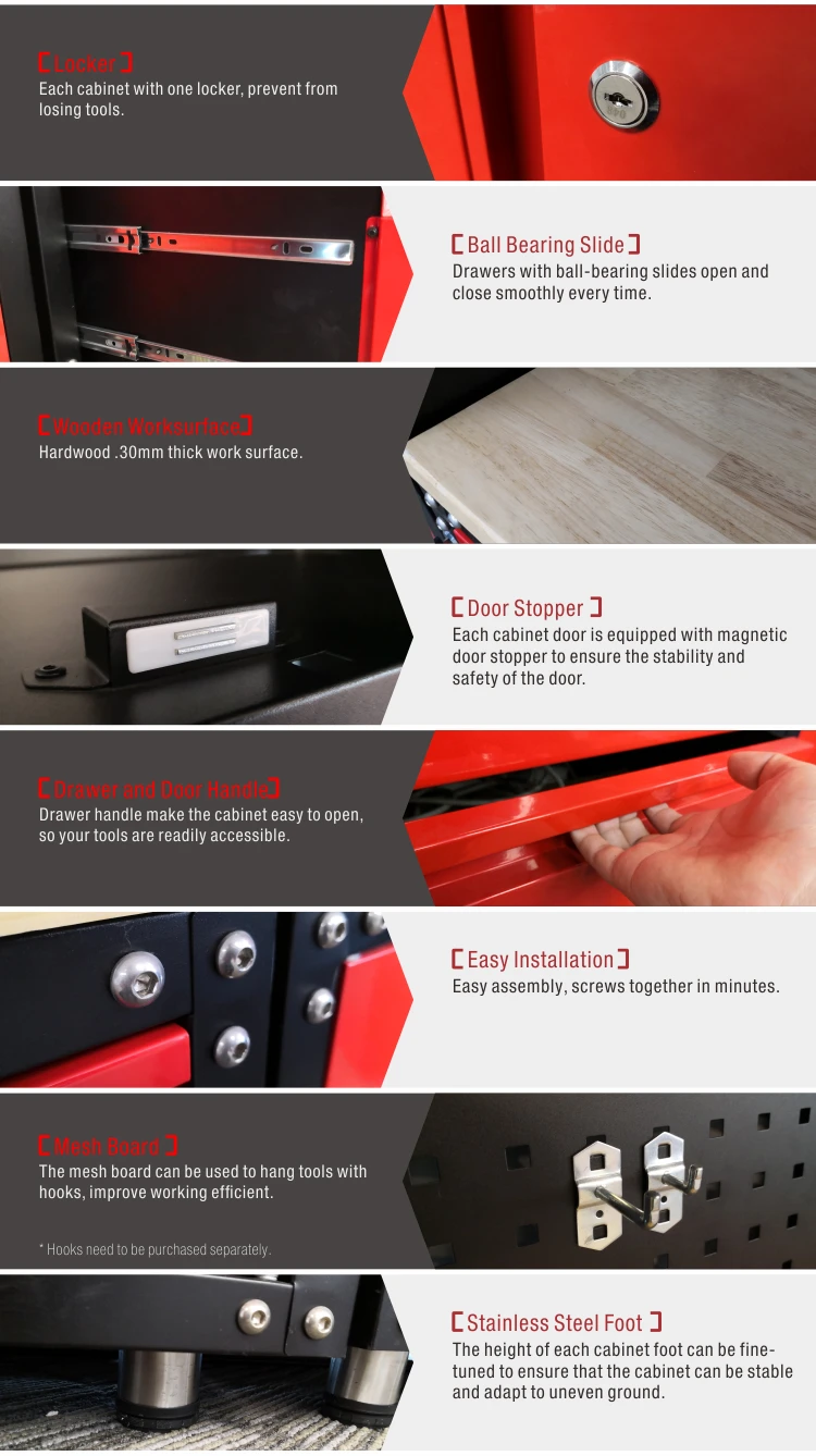 Kinbox 13 Pieces Workbench Tool Chest/cart/trolley Garage Tool