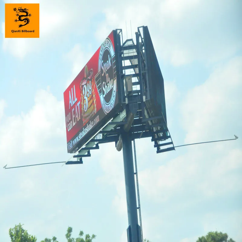 Creative Outdoor Advertising Display Unipole Structure Hoarding