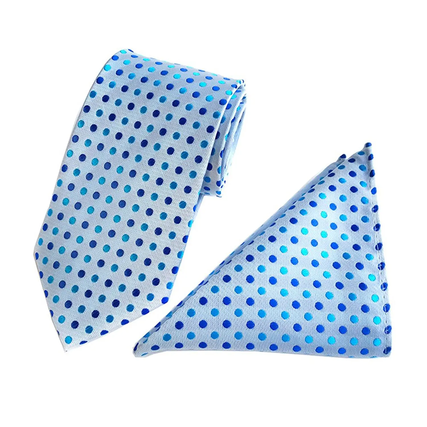 L04BABY Mens Colorful Polka Dot Jacquard Woven Formal Suit Necktie+Pocket Square