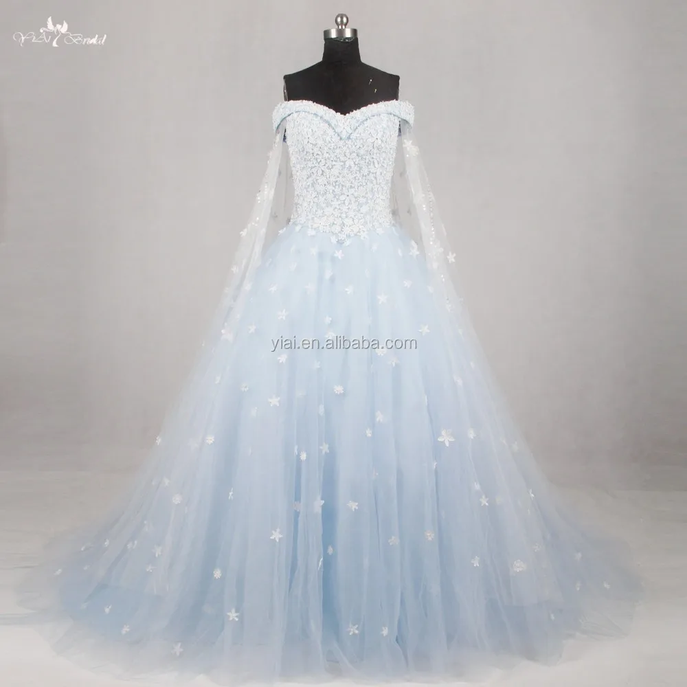 Vestido De Novia Rsw1134 Con Capa,Chal De Princesa,Cenicienta,Cosplay,Sin  Hombros,Marfil,Hielo,Azul - Buy Azul De Bebé Vestido De Boda,Del Vestido De  Boda,Vestido De Boda Del Cabo Product on 