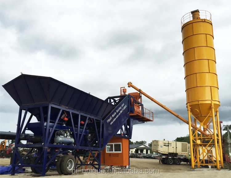 portable mobile concrete mixing plant