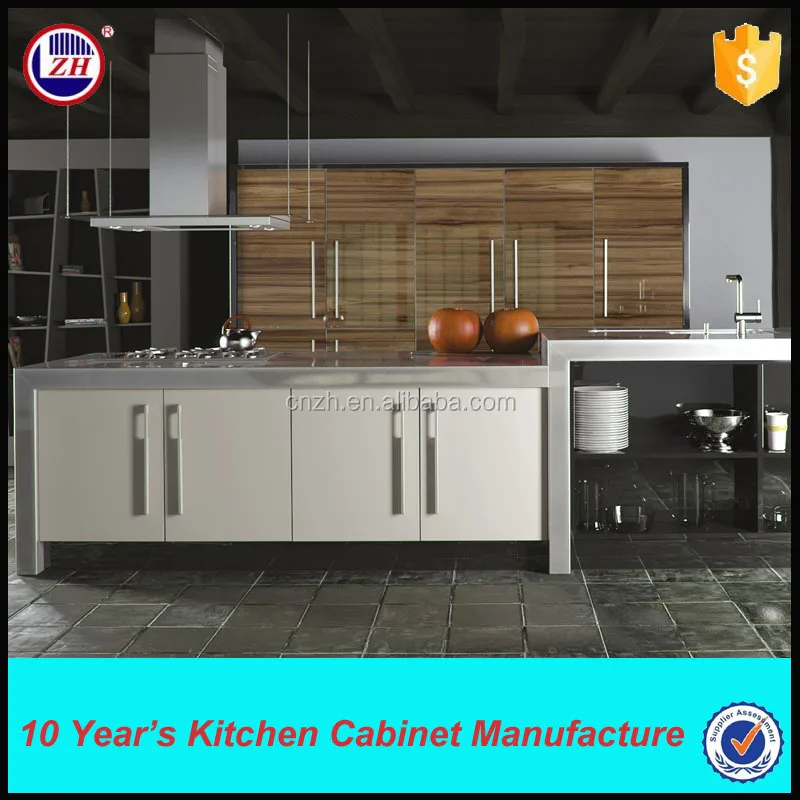 Modern White Lacquer Kitchen Cabinet Design With Granite Top Soft