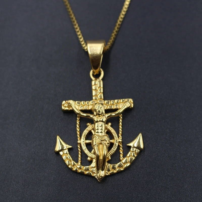 anchor with jesus pendant