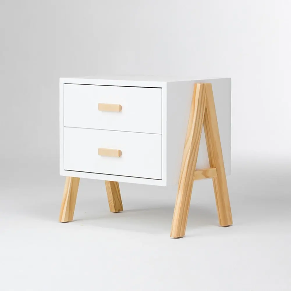 PM-Nightstands Bedside Table Sofa Side Tables Solid Wood Bedroom Storage Cabinet Bedside Drawers Lockers Multi-purpose Storage Cabinet Bedroom Bedside Cabinet Modern Bedroom Furniture (Color : White)