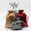 wholesale drawstring gift satin silk pouch with customized logo