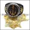 Vintage Delicate Engrarved Fishhook Round Viking Signet Ring with Steering Wheel in Gold Plating