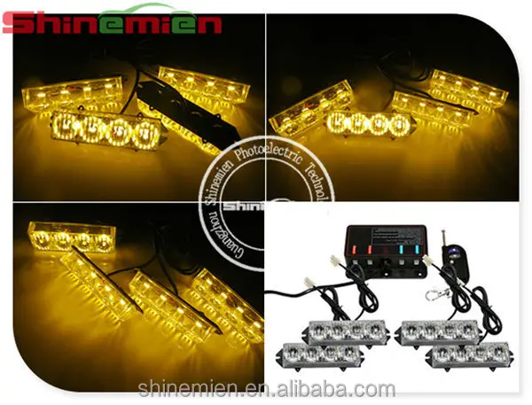 Wireless Remote Control 16 Led Emergency Vehicle Grill Strobe Led Emergency Vehicle Grill Strobe